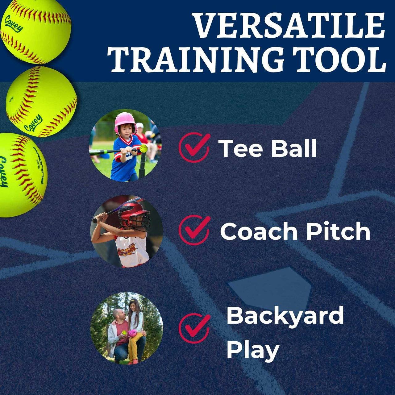 Covey 10-Inch Softballs for 6U & 8U Players – Multi-Packs