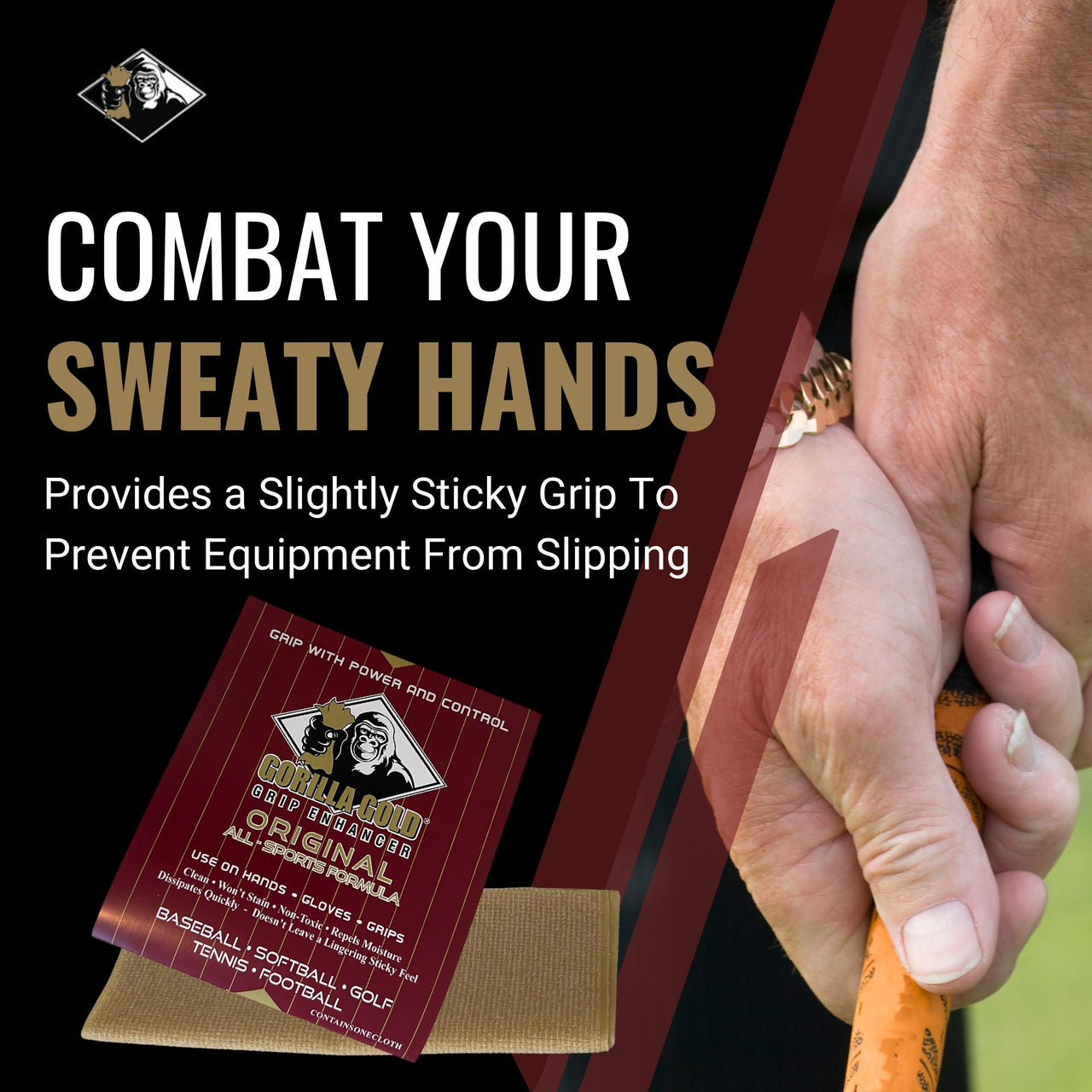 Gorilla Gold Grip Enhancer Tacky Towel - All-Sport Performance Boost