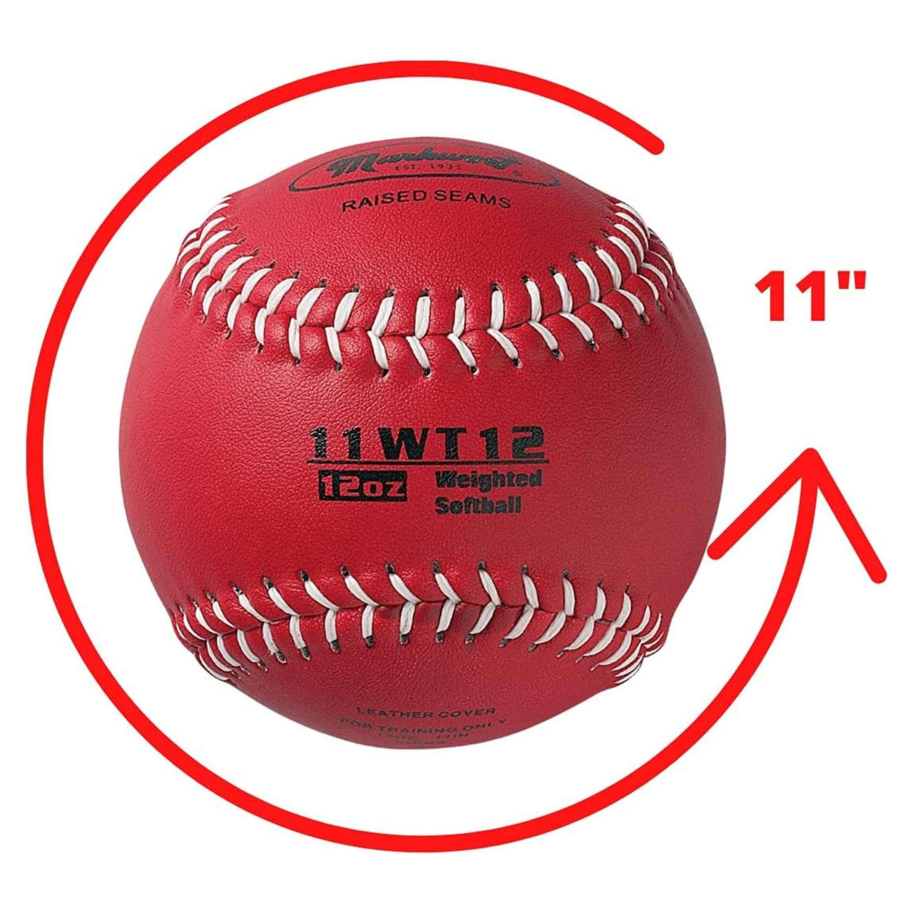 Markwort Color Coded Weighted 11-Inch Softball for Training and Practice