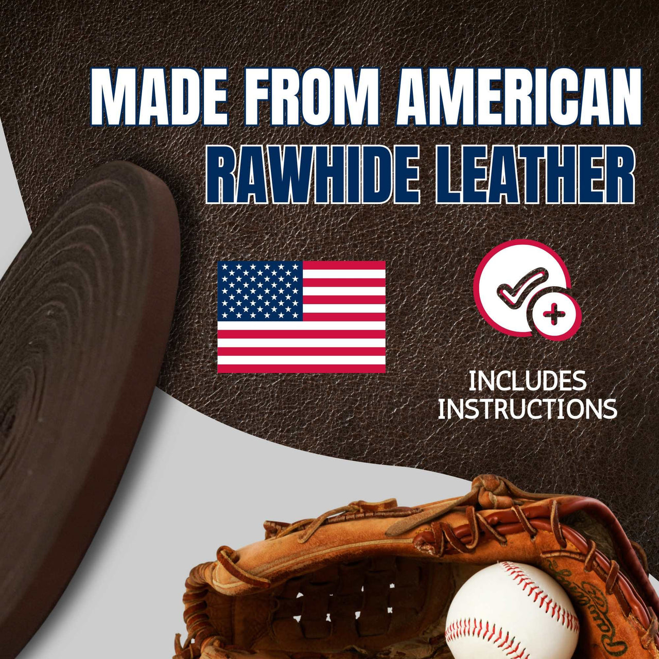 Covey Baseball & Softball Glove Lace - Premium American Leather 2-Pack