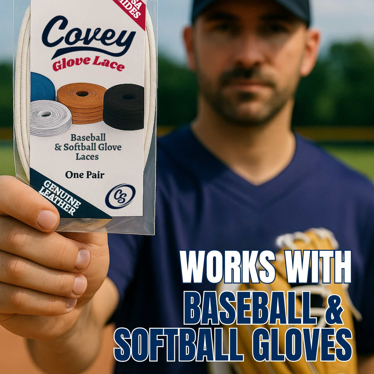 Covey Baseball & Softball Glove Lace - Premium American Leather 2-Pack