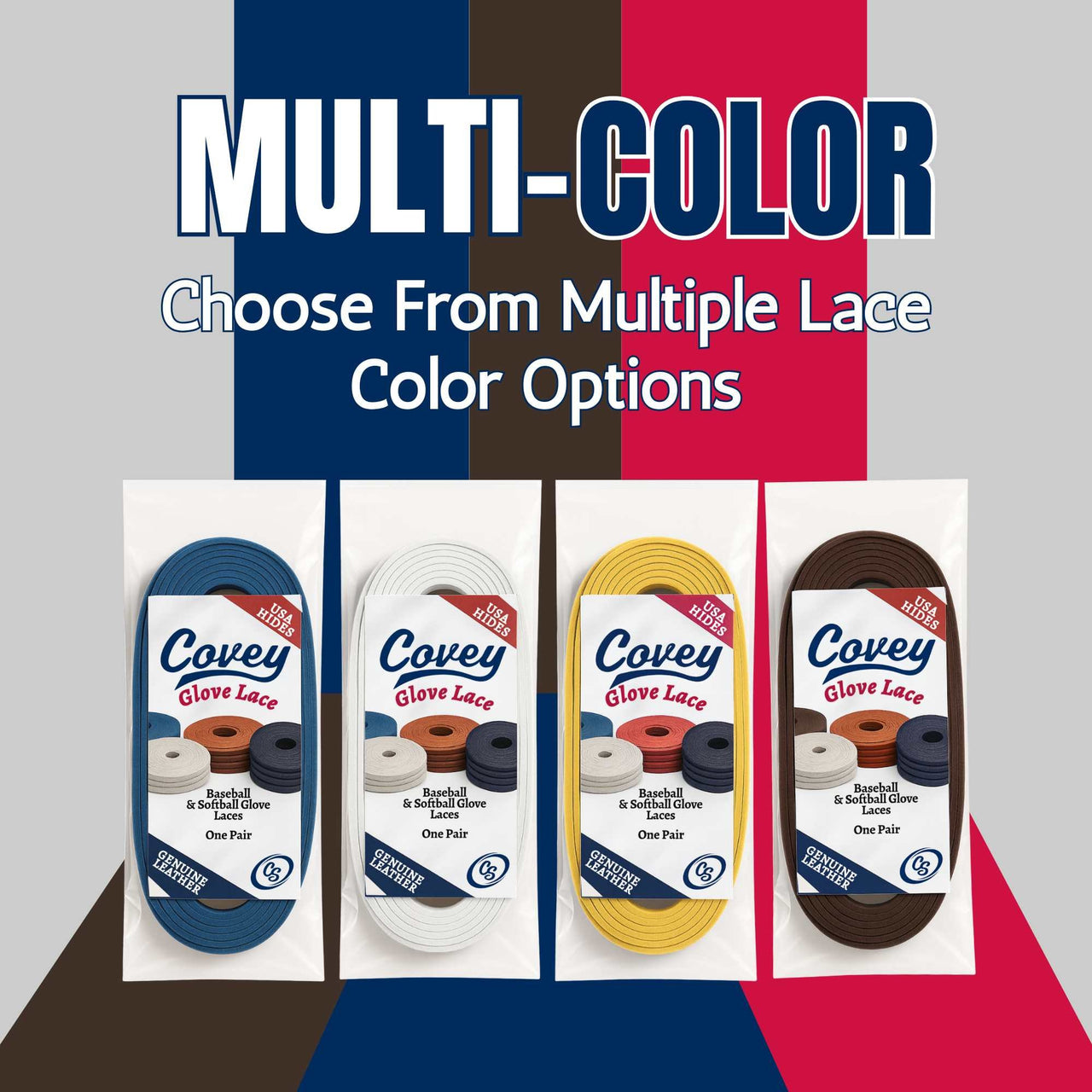 Covey Baseball & Softball Glove Lace - Premium American Leather 2-Pack