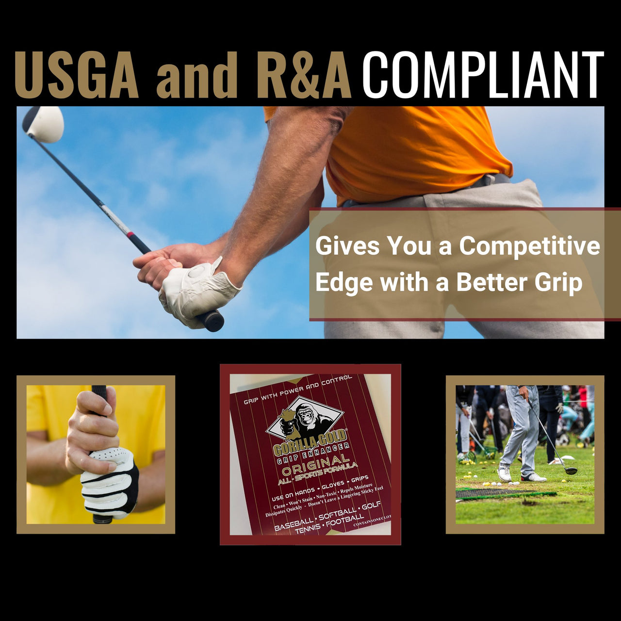 Gorilla Gold Grip Enhancer Tacky Towel - All-Sport Performance Boost