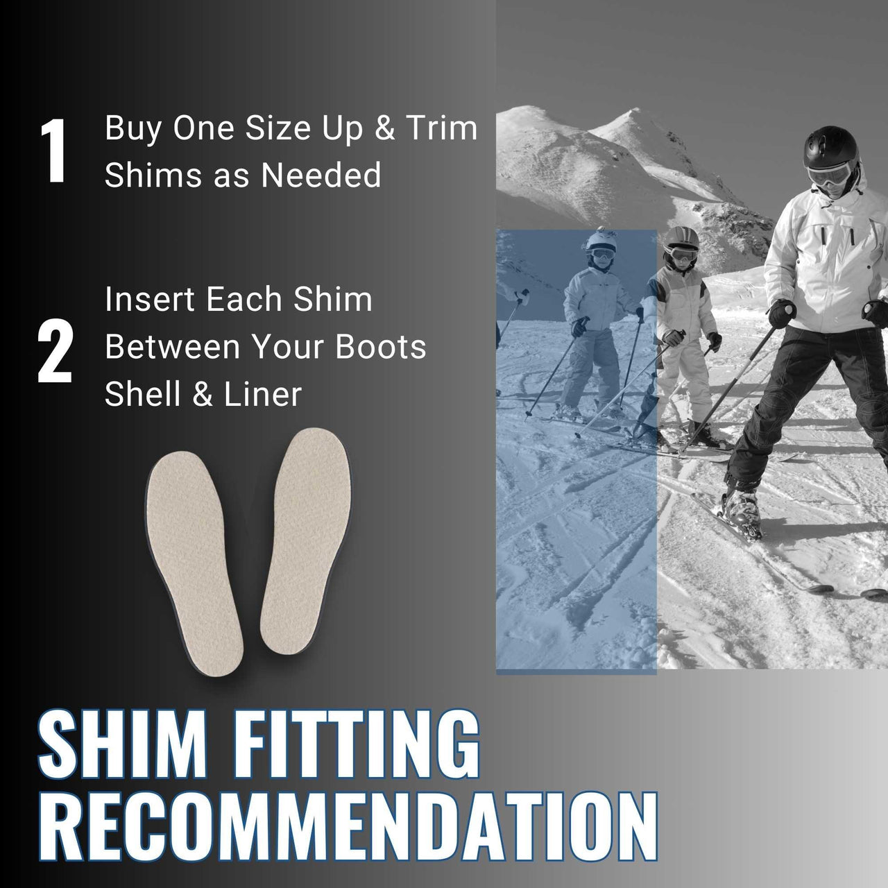 Boxum Ski & Snowboard Boot Shim Insoles - Tighten Packed Liners