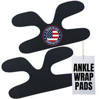 Thumbnail for Black ankle wrap pad with 'Made in USA' label and 'Ankle Wrap Pads' tag on a white background