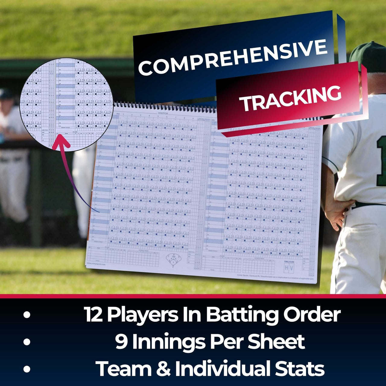 Covey Side-by-Side Baseball & Softball Scorebook - 50 Games (RTJ)