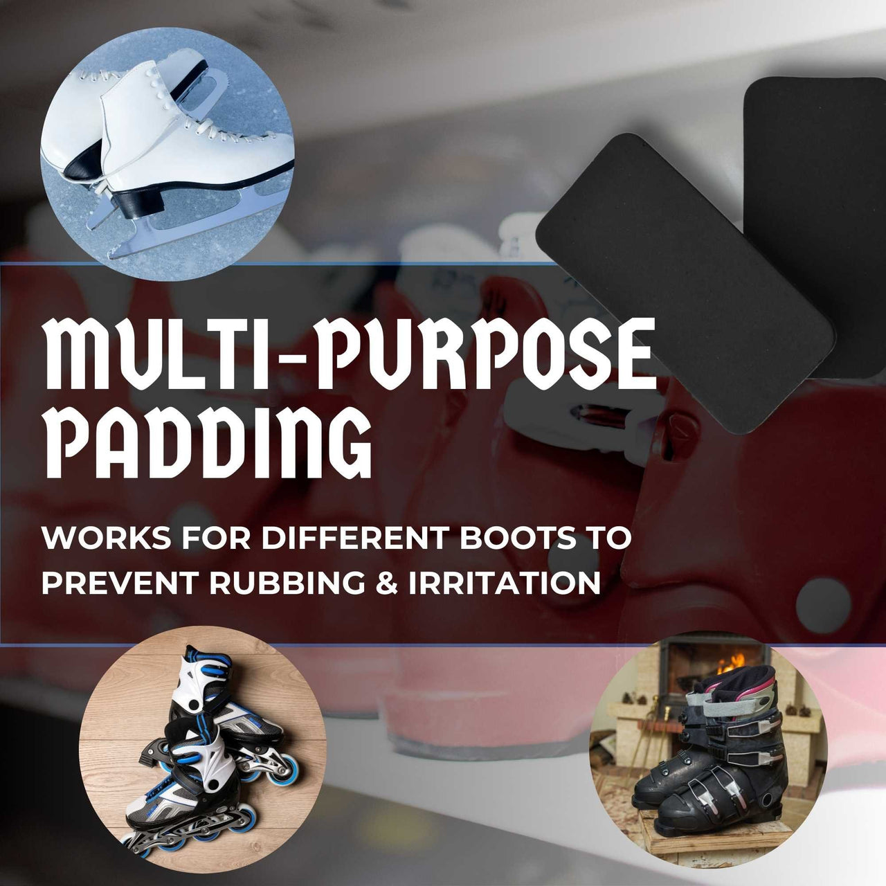 Boxum Ski & Snowboard Shin Pads Inserts with Adhesive Backing - Pair