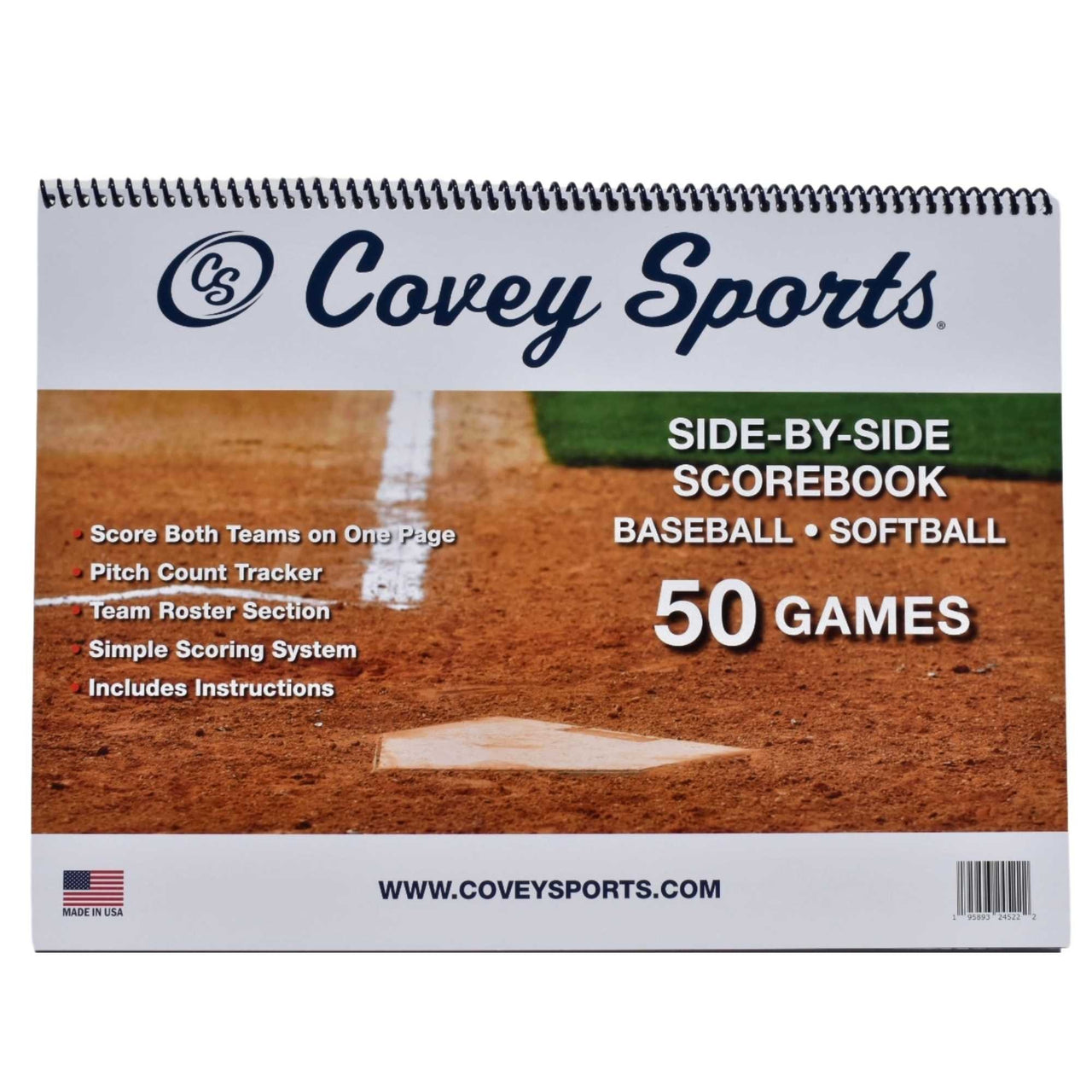 Covey Side-by-Side Baseball & Softball Scorebook - 50 Games (RTJ)