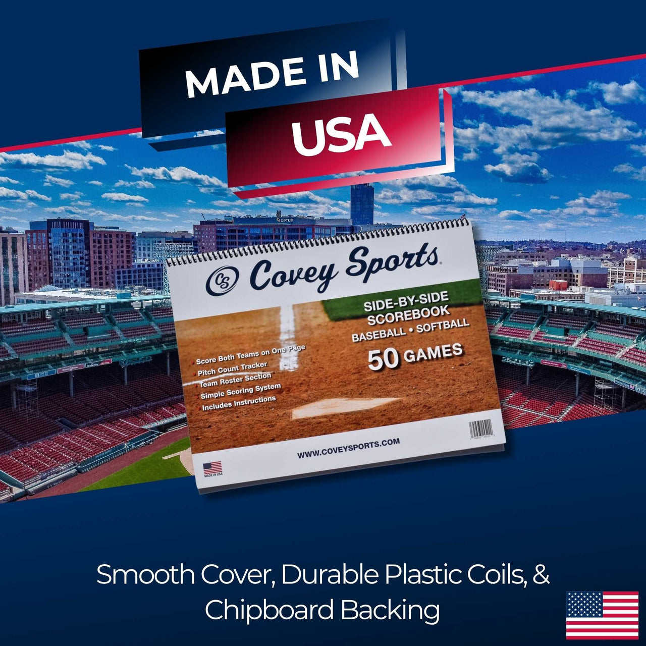 Covey Side-by-Side Baseball & Softball Scorebook - 50 Games (RTJ)