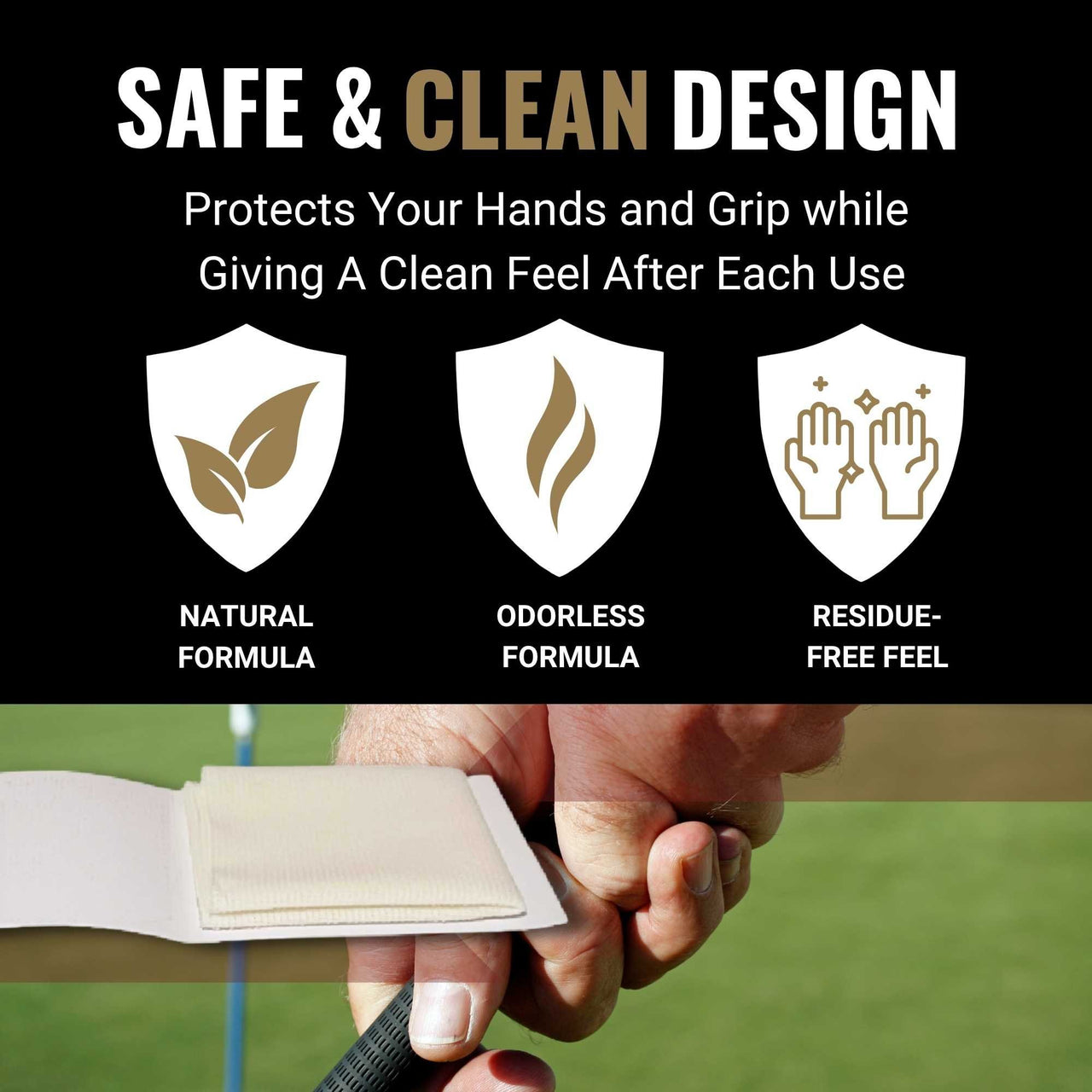 Gorilla Gold Golf Grip Enhancer Tacky Towel - Golf, Tennis, Softball & More