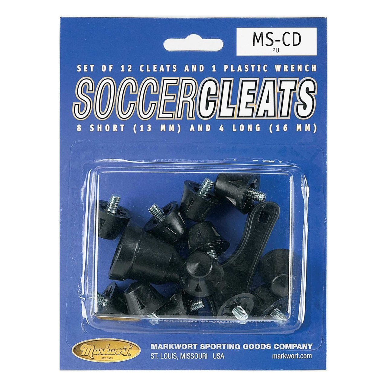 Markwort Football & Soccer Replacement Cleats with Wrench - Black