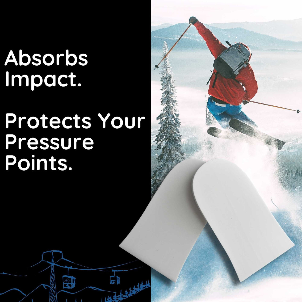 Boxum Ski & Snowboard Boot Inserts Heel Lift Fitting Pads