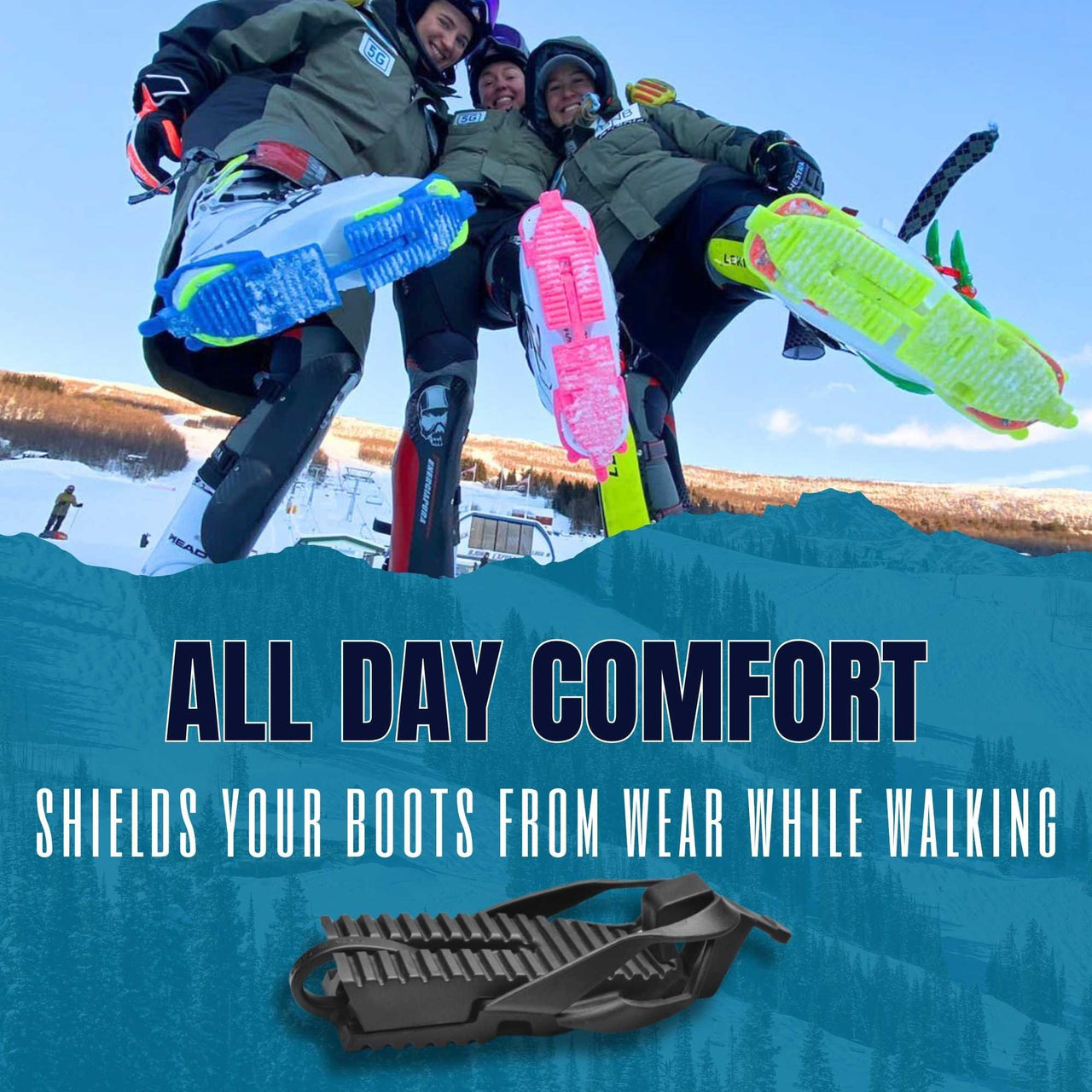 SkiSkootys Classic Ski Boot Bottom Protector Traction Cleats