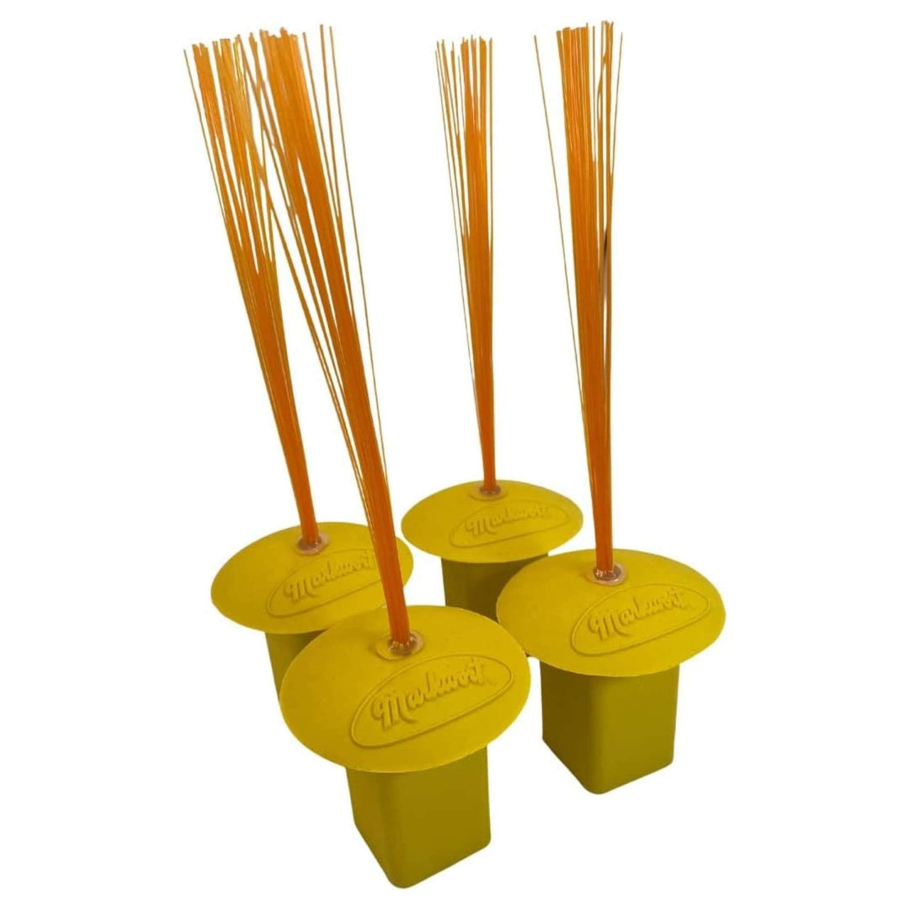 Markwort 4 Pack High Vis Yellow Base Plugs - Orange Bristle Indicator