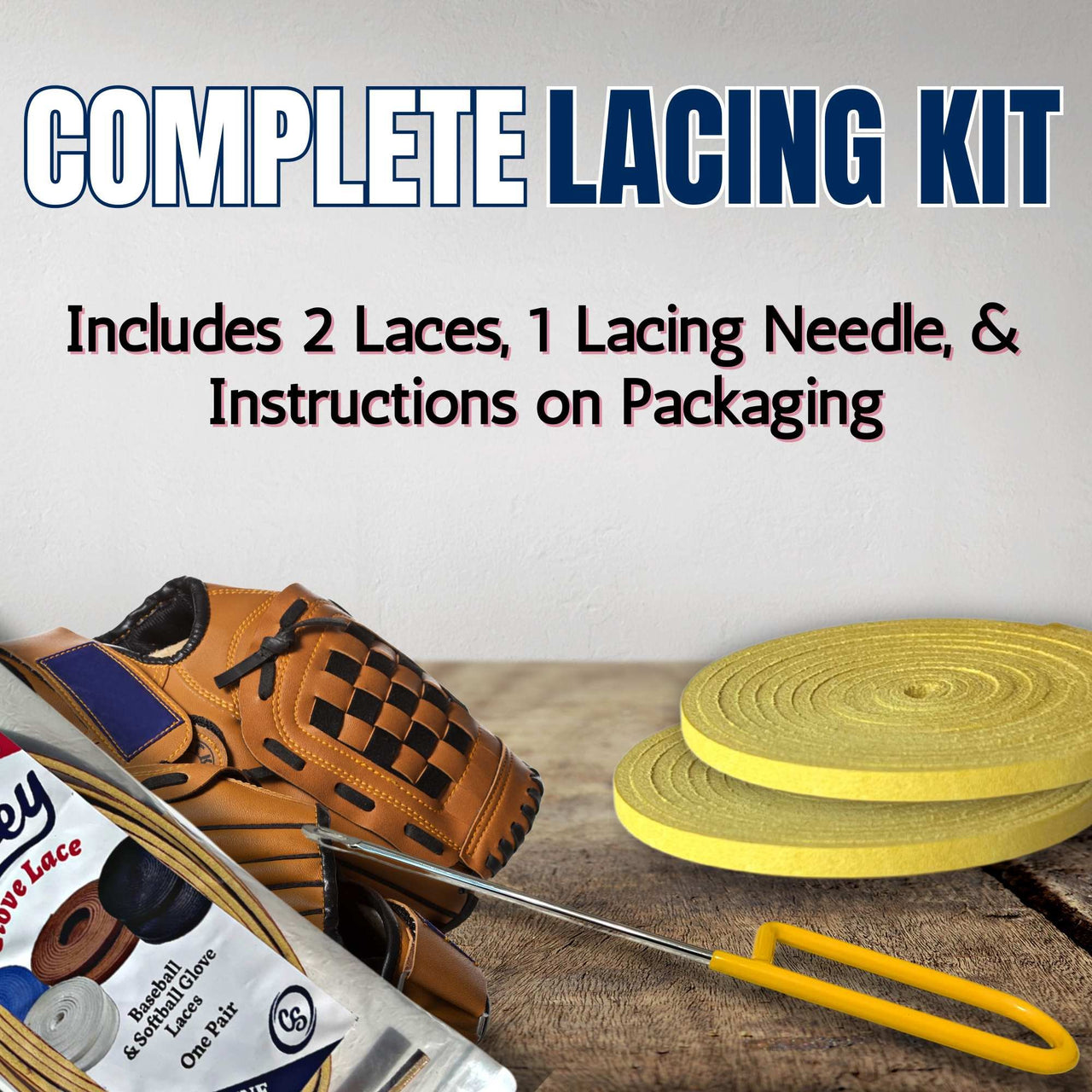 Covey Baseball Glove Lace Repair Kit - Premium American Leather 2-Pack