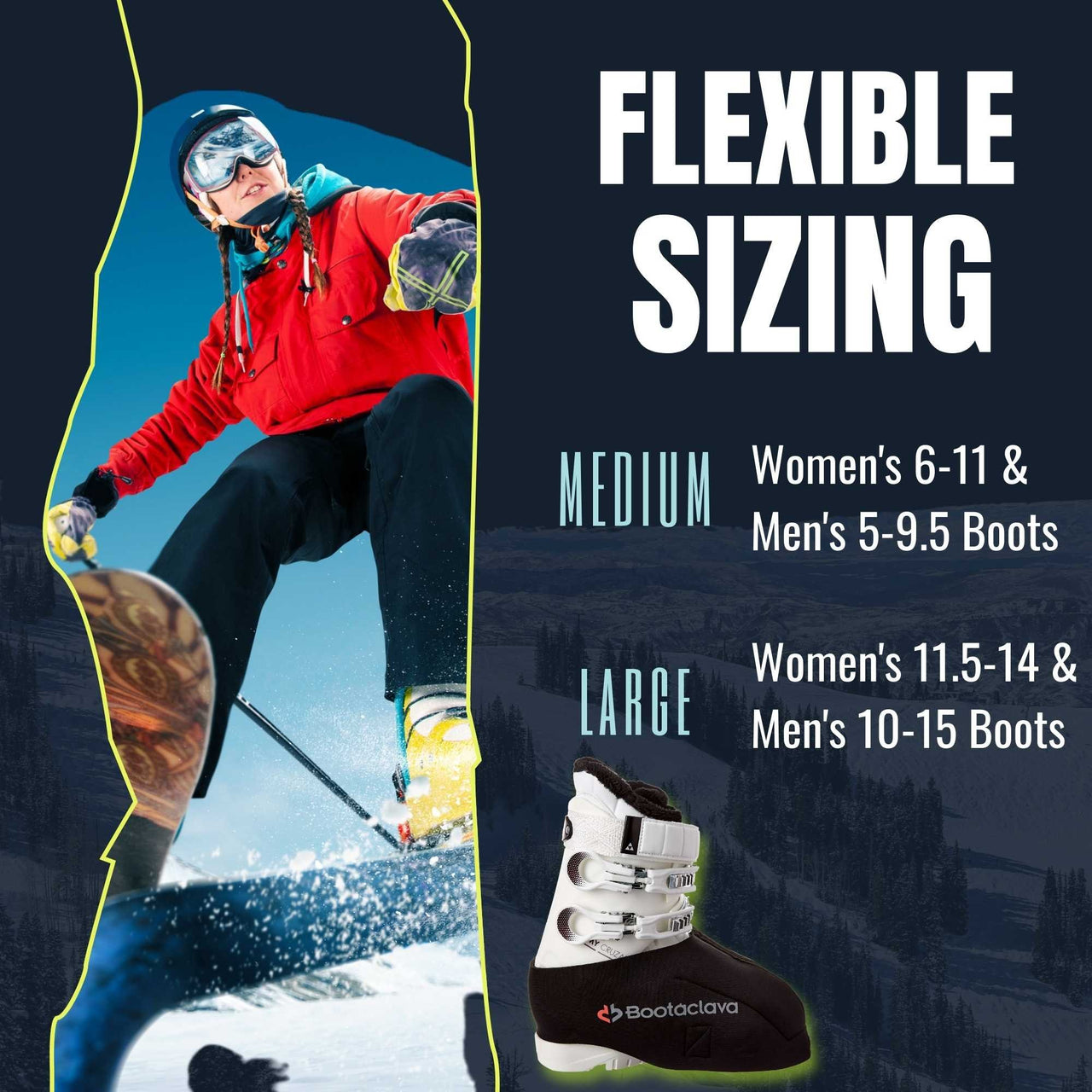 Bootaclava Neoprene Ski Boot Covers with Handwarmer Pouch