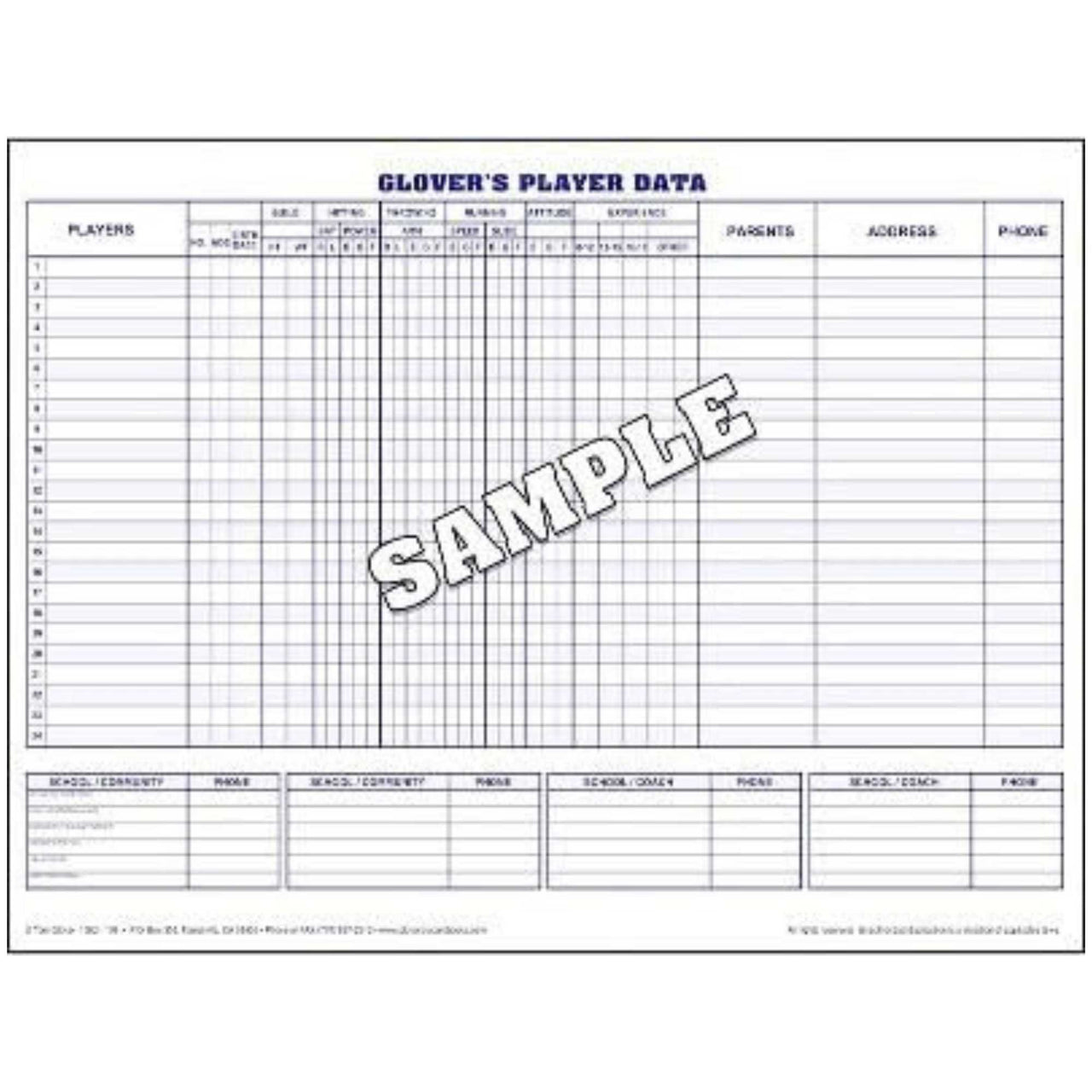 Glover's Baseball & Softball Scorebook Refill - 30 Games