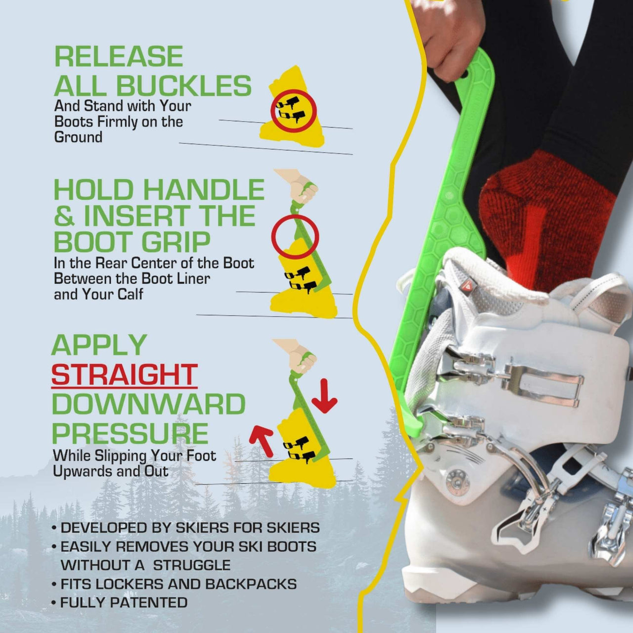 Ski Boot Removal Tool – Lightweight & Back-Friendly Design