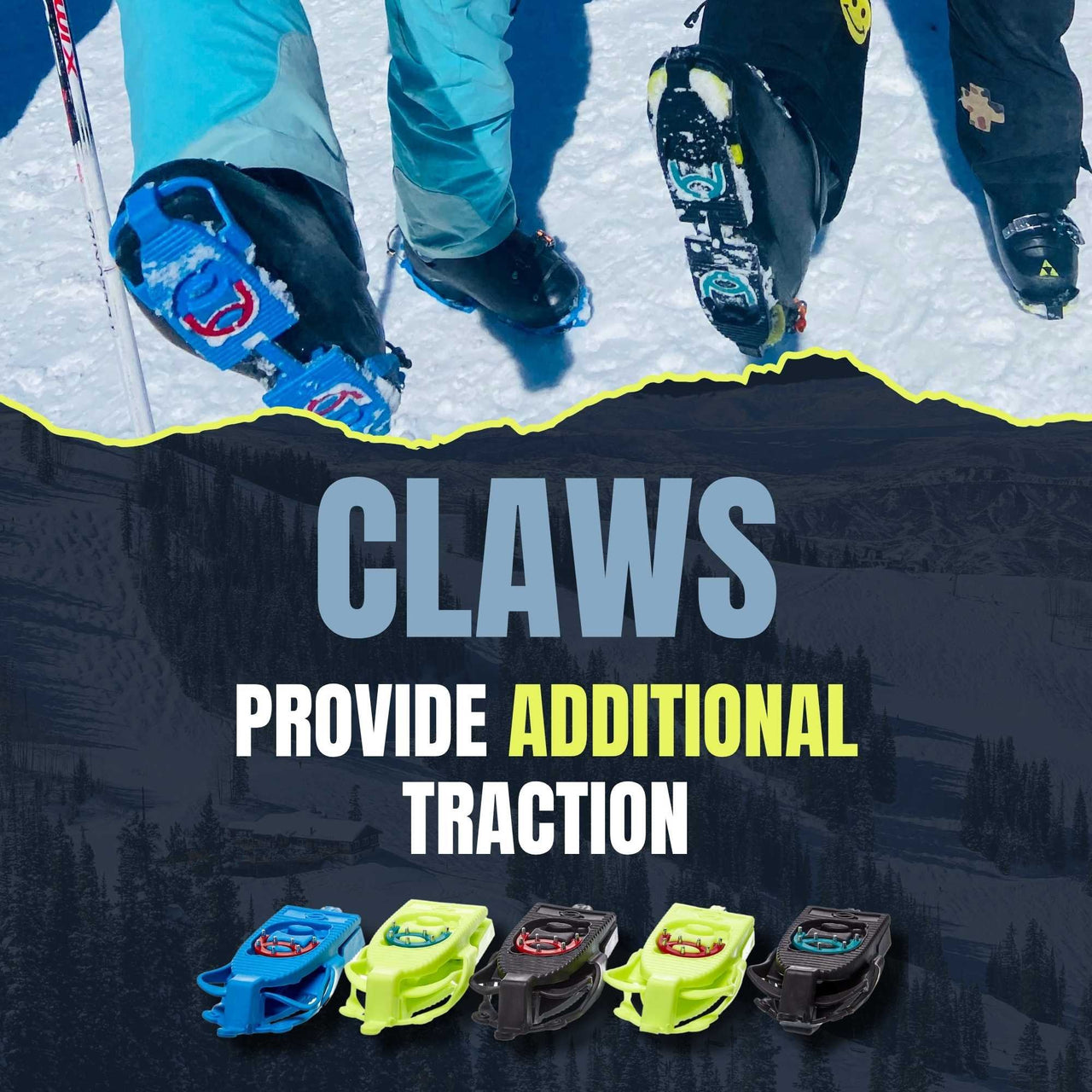 SkiSkootys Ski Boot Bottom Protector with Claws Traction Cleats